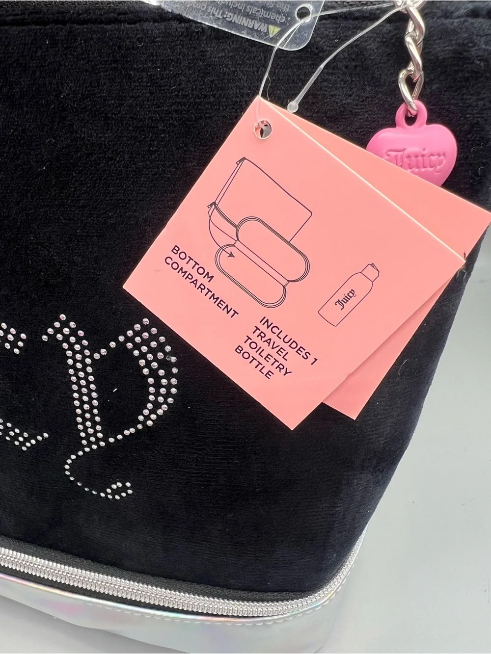 Juicy couture velour cosmetics bag